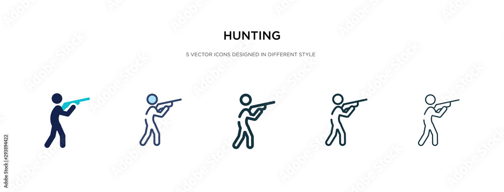 Poster hunting icon in different style vector illustration. two colored and black hunting vector icons desi