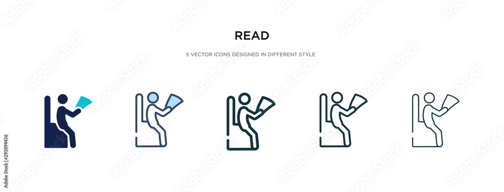 Poster read icon in different style vector illustration. two colored and black read vector icons designed i