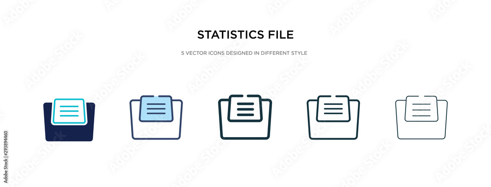 Poster statistics file icon in different style vector illustration. two colored and black statistics file v