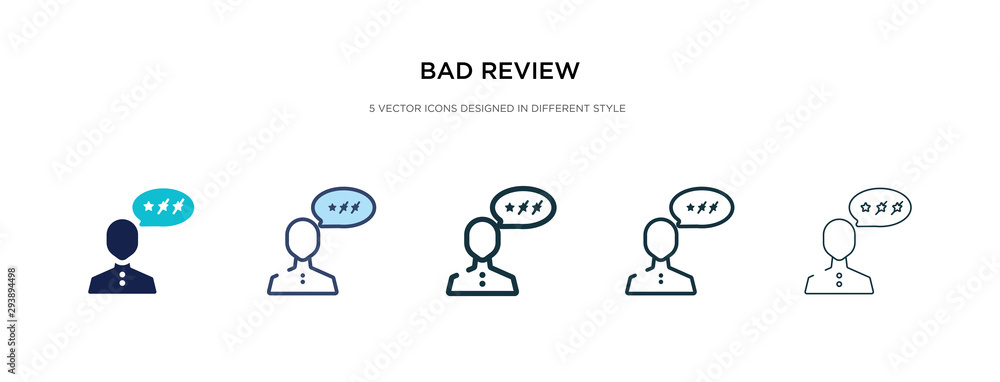 Poster bad review icon in different style vector illustration. two colored and black bad review vector icon