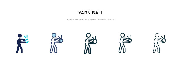 yarn ball icon in different style vector illustration. two colored and black yarn ball vector icons designed in filled, outline, line and stroke style can be used for web, mobile, ui