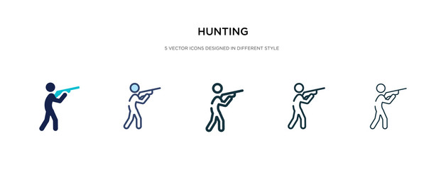 hunting icon in different style vector illustration. two colored and black hunting vector icons designed in filled, outline, line and stroke style can be used for web, mobile, ui