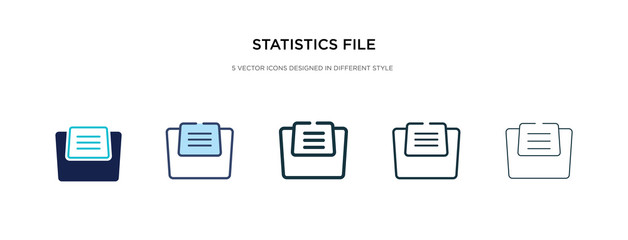 statistics file icon in different style vector illustration. two colored and black statistics file vector icons designed in filled, outline, line and stroke style can be used for web, mobile, ui