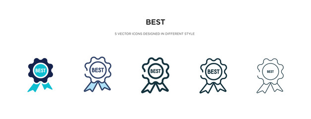 best icon in different style vector illustration. two colored and black best vector icons designed in filled, outline, line and stroke style can be used for web, mobile, ui