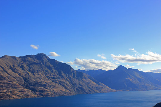 Lake wakatipu with cecil and walter peak in the background