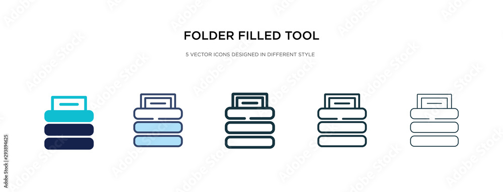 Aufkleber folder filled tool icon in different style vector illustration. two colored and black folder filled 