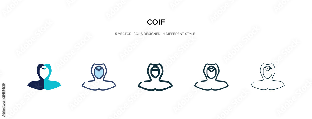 Poster coif icon in different style vector illustration. two colored and black coif vector icons designed i