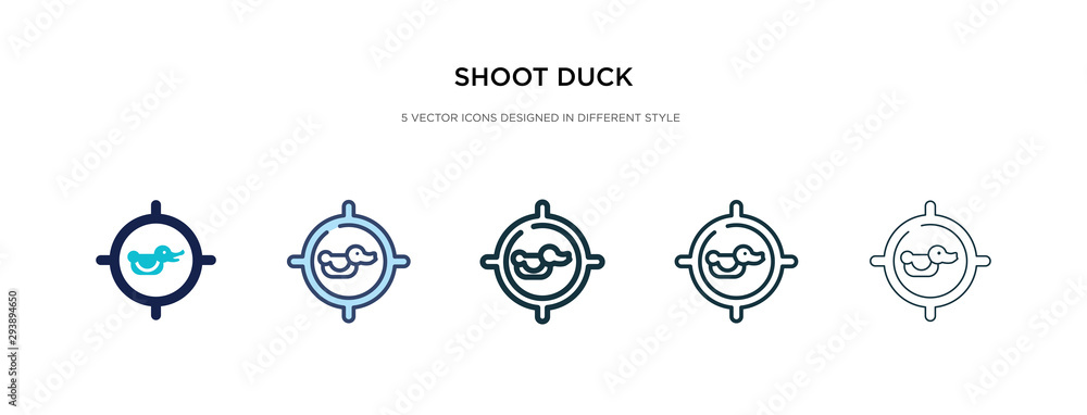 Poster shoot duck icon in different style vector illustration. two colored and black shoot duck vector icon