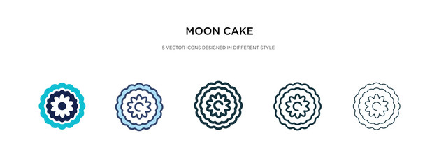 moon cake icon in different style vector illustration. two colored and black moon cake vector icons designed in filled, outline, line and stroke style can be used for web, mobile, ui
