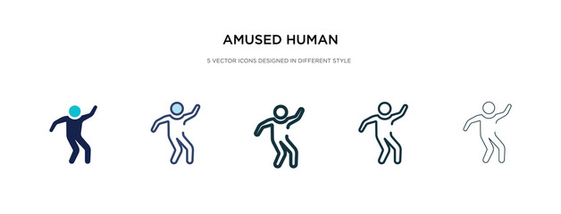 amused human icon in different style vector illustration. two colored and black amused human vector icons designed in filled, outline, line and stroke style can be used for web, mobile, ui