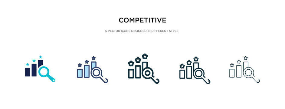 competitive icon in different style vector illustration. two colored and black competitive vector icons designed in filled, outline, line and stroke style can be used for web, mobile, ui