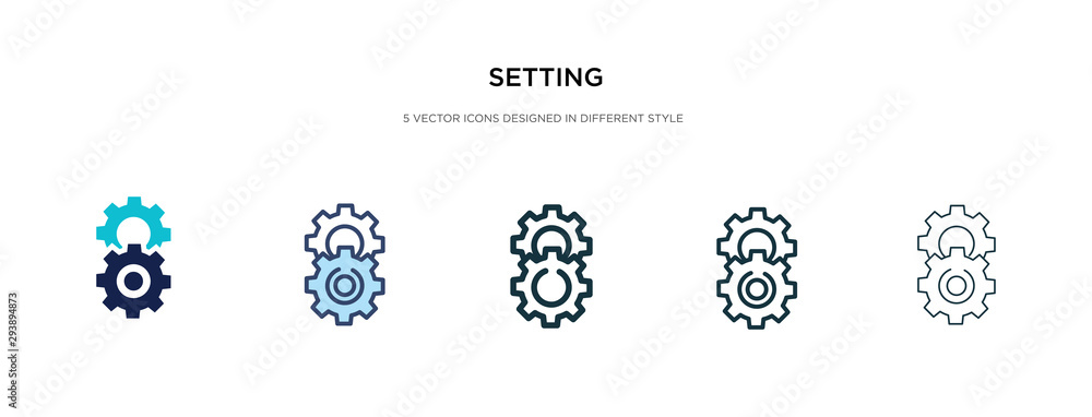 Poster setting icon in different style vector illustration. two colored and black setting vector icons desi