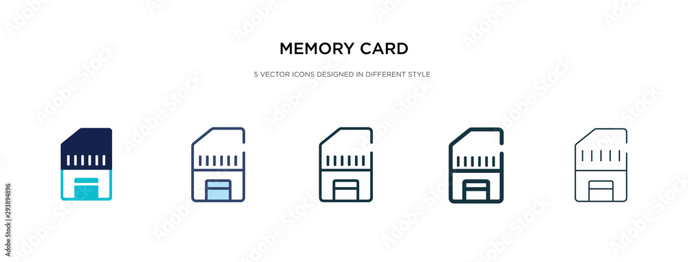 Poster memory card icon in different style vector illustration. two colored and black memory card vector ic