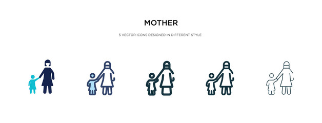 mother icon in different style vector illustration. two colored and black mother vector icons designed in filled, outline, line and stroke style can be used for web, mobile, ui