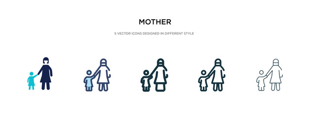 Fototapeta premium mother icon in different style vector illustration. two colored and black mother vector icons designed in filled, outline, line and stroke style can be used for web, mobile, ui