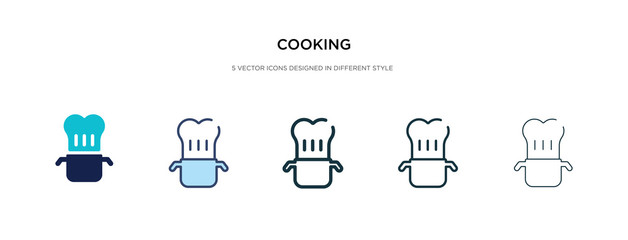 cooking icon in different style vector illustration. two colored and black cooking vector icons designed in filled, outline, line and stroke style can be used for web, mobile, ui