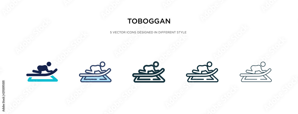 Poster toboggan icon in different style vector illustration. two colored and black toboggan vector icons de