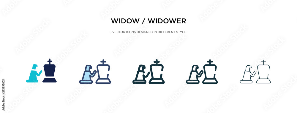 Poster widow / widower icon in different style vector illustration. two colored and black widow / widower v
