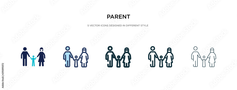 Poster parent icon in different style vector illustration. two colored and black parent vector icons design