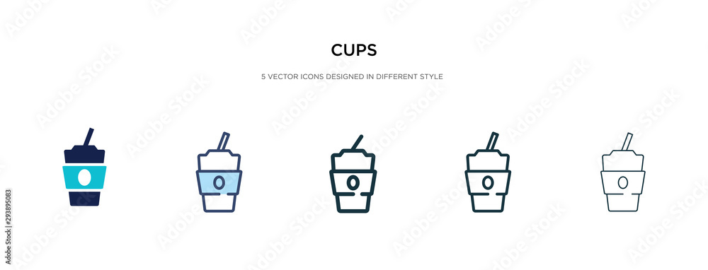 Poster cups icon in different style vector illustration. two colored and black cups vector icons designed i