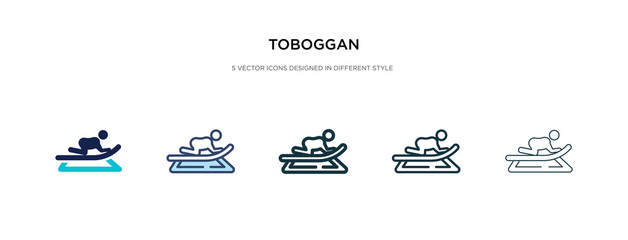 toboggan icon in different style vector illustration. two colored and black toboggan vector icons designed in filled, outline, line and stroke style can be used for web, mobile, ui