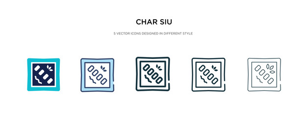 char siu icon in different style vector illustration. two colored and black char siu vector icons designed in filled, outline, line and stroke style can be used for web, mobile, ui