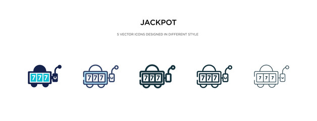 jackpot icon in different style vector illustration. two colored and black jackpot vector icons designed in filled, outline, line and stroke style can be used for web, mobile, ui
