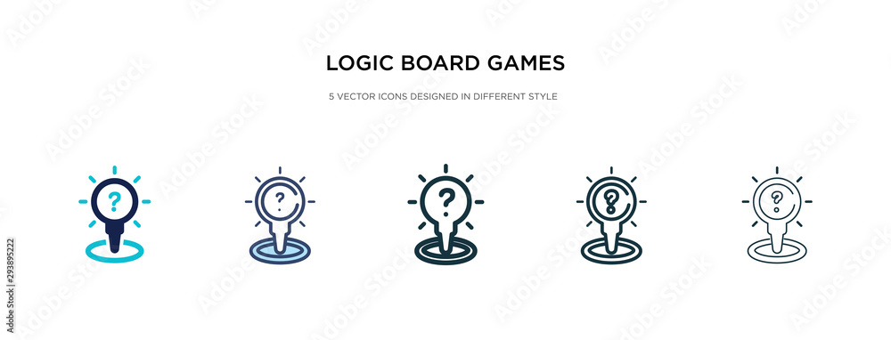 Poster logic board games icon in different style vector illustration. two colored and black logic board gam