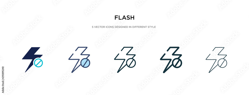 Poster flash icon in different style vector illustration. two colored and black flash vector icons designed