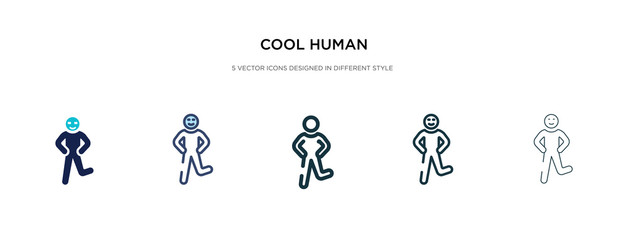 cool human icon in different style vector illustration. two colored and black cool human vector icons designed in filled, outline, line and stroke style can be used for web, mobile, ui