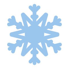 Snowflake Icon Blue | Ice Crystal Winter Symbol | Christmas Logo | Xmas Sign