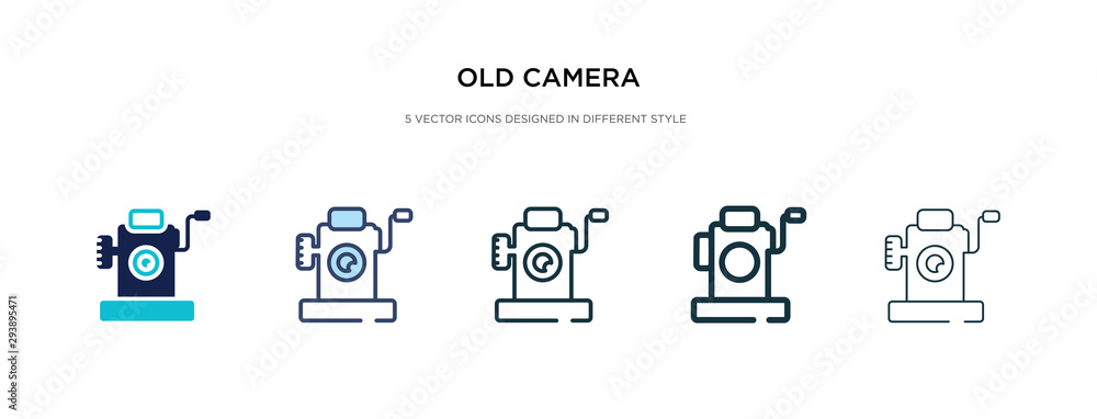 Poster old camera icon in different style vector illustration. two colored and black old camera vector icon