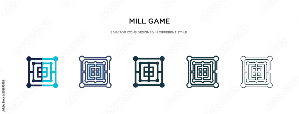 Aufkleber mill game icon in different style vector illustration. two colored and black mill game vector icons 