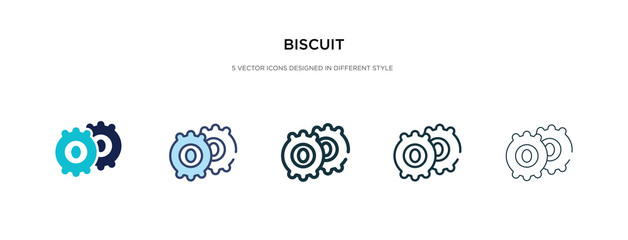 biscuit icon in different style vector illustration. two colored and black biscuit vector icons designed in filled, outline, line and stroke style can be used for web, mobile, ui