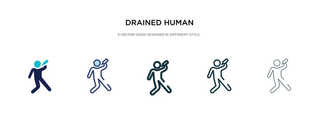 drained human icon in different style vector illustration. two colored and black drained human vector icons designed in filled, outline, line and stroke style can be used for web, mobile, ui