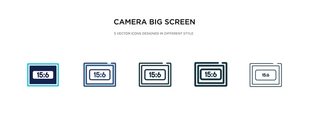 camera big screen size icon in different style vector illustration. two colored and black camera big screen size vector icons designed in filled, outline, line and stroke style can be used for web,