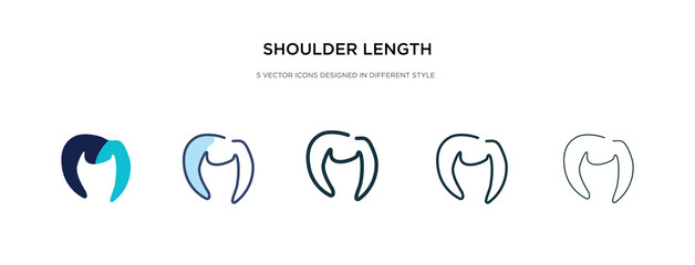 shoulder length icon in different style vector illustration. two colored and black shoulder length vector icons designed in filled, outline, line and stroke style can be used for web, mobile, ui