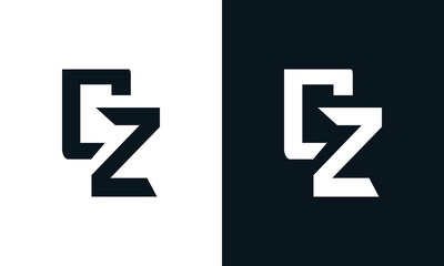 Fototapeta Minimalist abstract letter CZ logo. This logo icon incorporate with two abstract shape in the creative process. obraz
