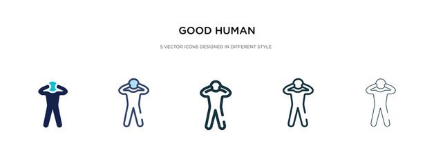 good human icon in different style vector illustration. two colored and black good human vector icons designed in filled, outline, line and stroke style can be used for web, mobile, ui