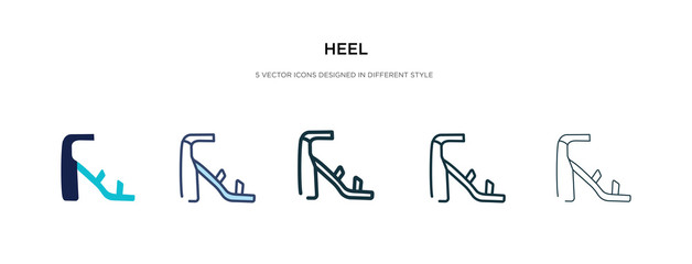 heel icon in different style vector illustration. two colored and black heel vector icons designed in filled, outline, line and stroke style can be used for web, mobile, ui