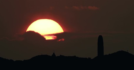 Moonrise Sunrise Sunset Silhouette Time Lapse