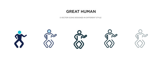 great human icon in different style vector illustration. two colored and black great human vector icons designed in filled, outline, line and stroke style can be used for web, mobile, ui