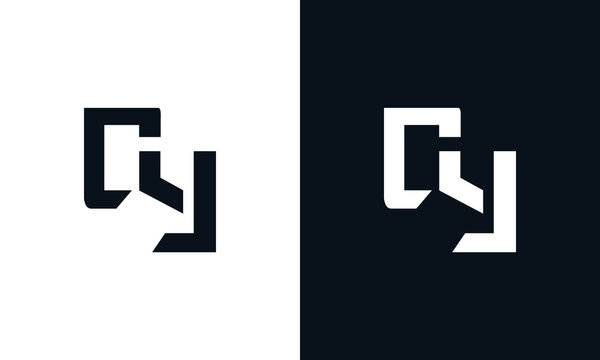 Minimalist abstract letter CY logo. This logo icon incorporate with two abstract shape in the creative process.