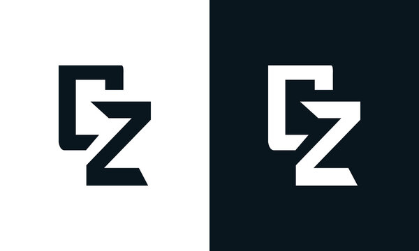 Minimalist abstract letter CZ logo. This logo icon incorporate with two abstract shape in the creative process.