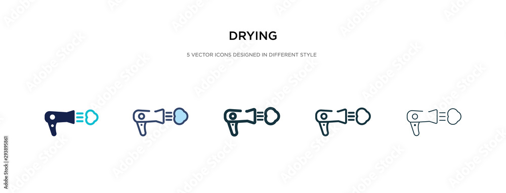 Poster drying icon in different style vector illustration. two colored and black drying vector icons design
