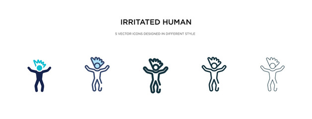 irritated human icon in different style vector illustration. two colored and black irritated human vector icons designed in filled, outline, line and stroke style can be used for web, mobile, ui