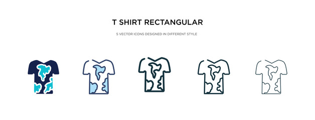 t shirt rectangular neck icon in different style vector illustration. two colored and black t shirt rectangular neck vector icons designed in filled, outline, line and stroke style can be used for