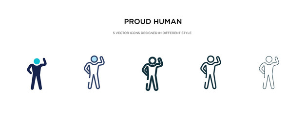 proud human icon in different style vector illustration. two colored and black proud human vector icons designed in filled, outline, line and stroke style can be used for web, mobile, ui