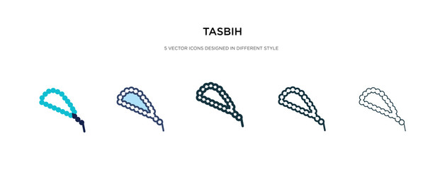 tasbih icon in different style vector illustration. two colored and black tasbih vector icons designed in filled, outline, line and stroke style can be used for web, mobile, ui