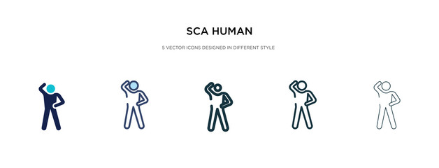 sca human icon in different style vector illustration. two colored and black sca human vector icons designed in filled, outline, line and stroke style can be used for web, mobile, ui